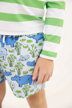 Load image into Gallery viewer, Tortola Swim Trunks - Bal Harbour Hippo w/ Beale Street Blue