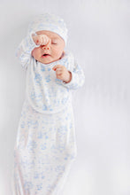 Load image into Gallery viewer, Burp Me Bib - Sir Proper's Sweet Arrival w/ Beale Street Blue