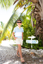 Load image into Gallery viewer, Short Sleeve Rollins Rugby Shirt - Beale Street Blue w/ White & Lake Worth Yellow