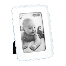 Load image into Gallery viewer, Picture Frame - White w/ Scalloped Edges - Pink or Blue - Resin