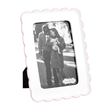 Load image into Gallery viewer, Picture Frame - White w/ Scalloped Edges - Pink or Blue - Resin