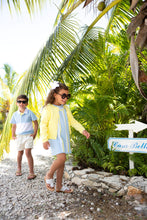 Load image into Gallery viewer, Annie Apron Dress - Beale Street Blue w/ White & Lake Worth Yellow