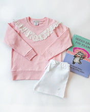 Load image into Gallery viewer, Cassidy Crewneck - Sandpearl Pink w/ Worth Ave White Eyelet