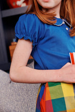 Load image into Gallery viewer, Maude's Peter Pan Collar Polo - Rockefeller Royal w/ Worth Ave White - Puff Sleeve