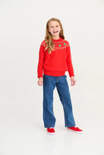 Load image into Gallery viewer, Isaac's Sweater - Richmond Red w/ Christmas Trees - Fairisle
