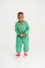 Load image into Gallery viewer, Bradford Romper - Kiawah Kelly Green w/ Richmond Red - Stocking - Long Sleeve