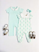 Load image into Gallery viewer, Short Sleeve Darla Day Romper - Befitting Bows w/ Worth Ave White