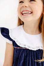 Load image into Gallery viewer, Franny Frock - Nantucket Navy w/ White and Covington Cottage Plaid - Velveteen