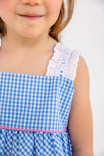 Load image into Gallery viewer, Babs Bloomer Set - Sunrise Blvd Blue Mini Gingham w/ Hamptons Hot Pink