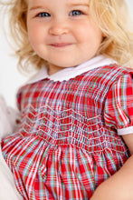 Load image into Gallery viewer, Dollie Mae Bubble - Woodspoint Plaid w/ Worth Ave White Smocking
