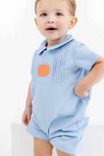Load image into Gallery viewer, John Hall Jon Jon - Barrington Blue w/ Pumpkin Embroidery - Short Sleeve - Broadcloth