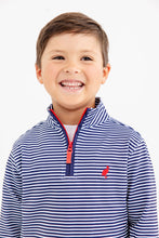 Load image into Gallery viewer, Prepletic® Hayword Half-Zip - Nantucket Navy Stripe w/ Red - Performance