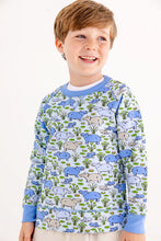 Load image into Gallery viewer, Cassidy Comfy Crewneck - Bal Harbour Hippo w/ Beale Street Blue