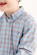 Load image into Gallery viewer, Dean's List Dress Shirt - Kensington Court Plaid w/ Barbados Blue