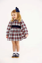 Load image into Gallery viewer, Cindy Lou Sash Dress - Paris Pike Patch w/ Nantucket Navy - Long Sleeve