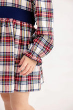 Load image into Gallery viewer, Cindy Lou Sash Dress - Paris Pike Patch w/ Nantucket Navy - Long Sleeve