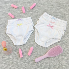 Load image into Gallery viewer, Pippy's Underpinnings Set - Worth Ave White w/ Multicolor Bows (5-pack)