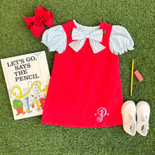 Load image into Gallery viewer, Beatrice Bow Blouse - Buckhead Blue Gingham - Short Sleeve