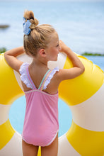 Load image into Gallery viewer, Long Bay Bathing Suit - Hamptons Hot Pink w/ Worth Ave White & Multicolor Ric Rac