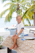 Load image into Gallery viewer, Sheffield Shorts - Belhaven Blue Ticking Stripe w/ Wood Boat Blue
