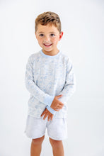 Load image into Gallery viewer, Cassidy Comfy Crewneck - Puppy Puzzle w/ Beale Street Blue - French Terry