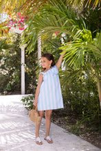 Load image into Gallery viewer, Maebelle Bow Dress - Belhaven Blue Ticking Stripe - Woven