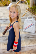 Load image into Gallery viewer, Prepletic™ Little Miss Tennis Dress - Nantucket Navy w/ Richmond Red & White