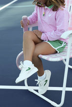 Load image into Gallery viewer, Prepletic® Hayword Half-Zip - Pier Party Pink Stripe w/ Gibson Island Green - Performance