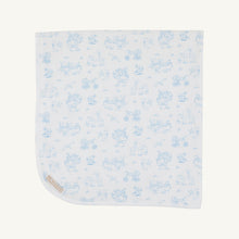 Load image into Gallery viewer, Baby Buggy Blanket - Sir Proper's Sweet Arrival w/ Beale Street Blue