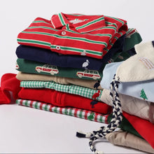 Load image into Gallery viewer, Prim & Proper Polo - Richmond Red, Kiawah Kelly Green, & Pearl Stripe - Long Sleeve