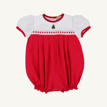 Load image into Gallery viewer, Cindy Lou Sash Bubble - White w/ Richmond Red - Christmas Tree Embroidery - Broadcloth