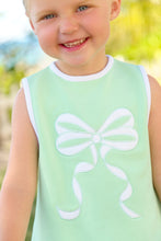 Load image into Gallery viewer, Eliza's Appliqué Dress - Grace Bay Green w/ White & Seafoam - Bow - Sleeveless