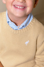Load image into Gallery viewer, Prim & Proper Polo - Barrington Blue Stripe w/ Keeneland Khaki - Long Sleeve
