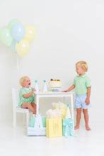 Load image into Gallery viewer, Prim & Proper Polo - Grace Bay Green w/ Worth Ave White & Sunrise Blue Tab