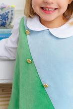 Load image into Gallery viewer, Blake Button Dress - Barrington Blue & Kiawah Kelly Green - Corduroy