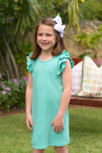 Load image into Gallery viewer, Ruehling Ruffle Dress - Turks Teal - Pima