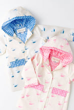 Load image into Gallery viewer, Liquid Sunshine Slicker - Merrimack Quack Quacks w/ Park City Periwinkle