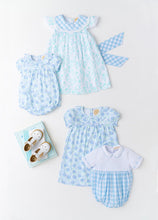 Load image into Gallery viewer, Franny Frock - Franklin Flowers w/ Barrington Blue Check