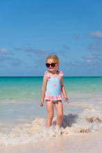 Load image into Gallery viewer, St. Lucia Swimsuit - Parrot Cay Canopy w/ Coral Stripe