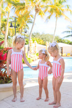 Load image into Gallery viewer, Shannon Bow Bathing Suit - Caicos Cabana Stripe (Parrot Cay Coral)