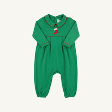 Load image into Gallery viewer, Bradford Romper - Kiawah Kelly Green w/ Richmond Red - Stocking - Long Sleeve