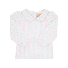 Load image into Gallery viewer, Maude's Peter Pan Collar Shirt - Sandpearl Pink Microdot - Long Sleeve - Pima