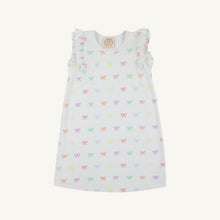 Load image into Gallery viewer, Ruehling Ruffle Dress - Bitty Bows (White) - Pima