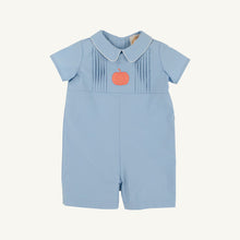Load image into Gallery viewer, John Hall Jon Jon - Barrington Blue w/ Pumpkin Embroidery - Short Sleeve - Broadcloth