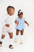 Load image into Gallery viewer, Mary Dal Bubble - Barrington Blue w/ Sandpearl Pink - Pumpkin Smocking