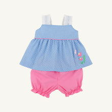 Load image into Gallery viewer, Babs Bloomer Set - Sunrise Blvd Blue Mini Gingham w/ Hamptons Hot Pink