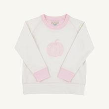 Load image into Gallery viewer, Cassidy Crewneck - Palmetto Pearl w/ Pink Gingham Pumpkin