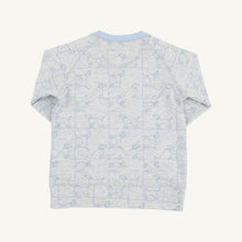 Load image into Gallery viewer, Cassidy Comfy Crewneck - Puppy Puzzle w/ Beale Street Blue - French Terry