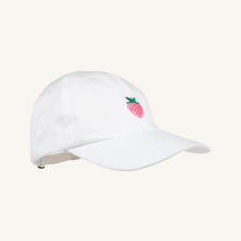 Load image into Gallery viewer, Covington Cap - Worth Ave White w/ Strawberry Embroidery
