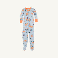 Load image into Gallery viewer, Fallon Footie Pajamas - Candy & Critters (Buckhead Blue)